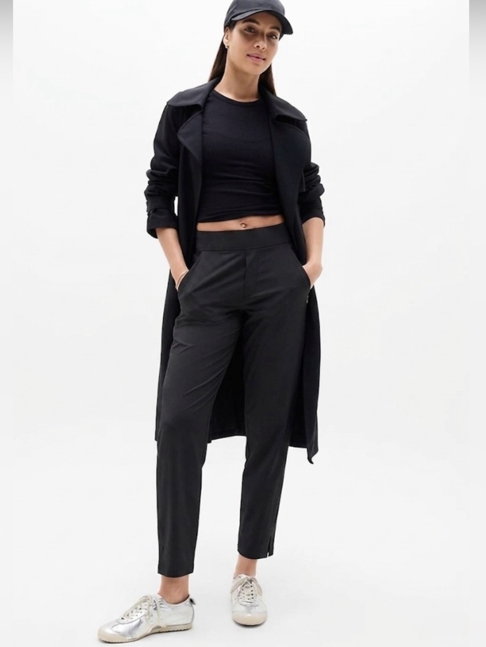 Athleta Black Brooklyn Mid Rise Ankle Pants Lightweight Stretch Size 8